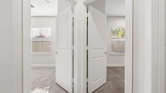 hallway with carpet