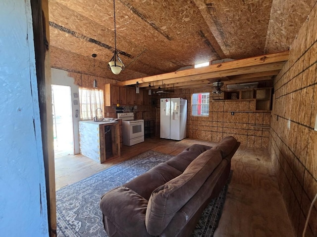 living room with sink