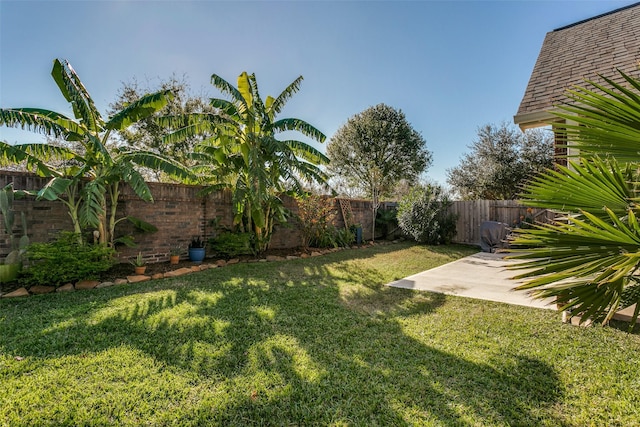 view of yard with a patio area