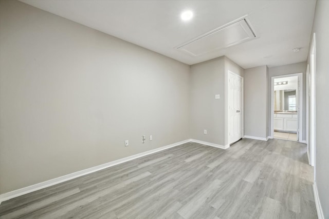 empty room featuring light hardwood / wood-style floors