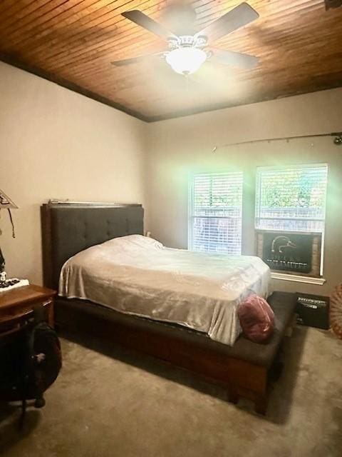 4418 Greens Court Way, Houston, TX 77339 - bedroom featuring wooden ceiling, carpet floors, and ceiling fan
