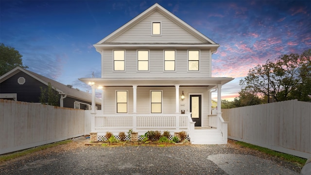 view of front of house featuring covered porch