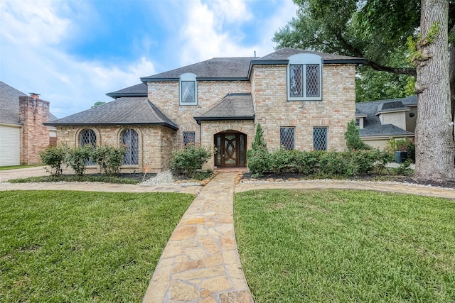 view of front facade with a front yard