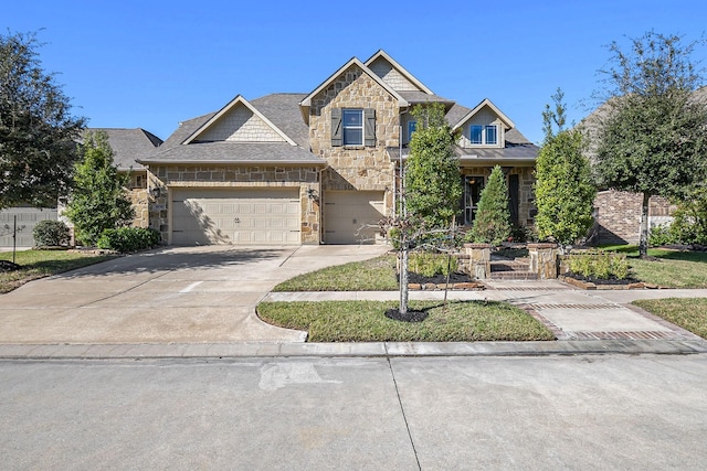 craftsman inspired home with a garage