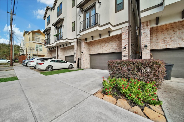 view of property with a garage