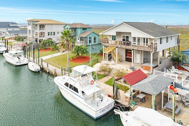 exterior space featuring a water view