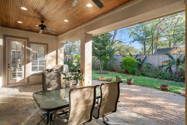 view of patio / terrace with ceiling fan