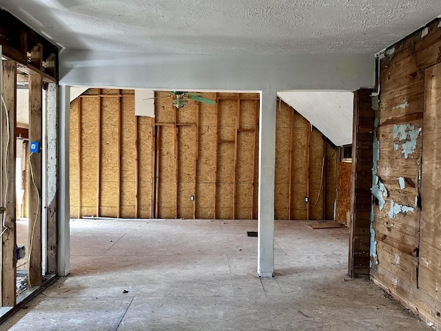 misc room with a textured ceiling