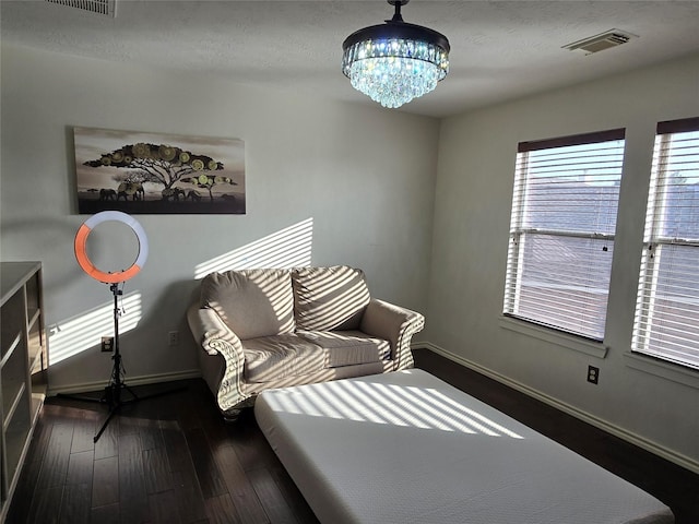 living area with dark wood-type flooring