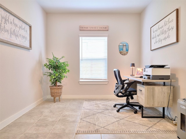 office space featuring light tile patterned floors