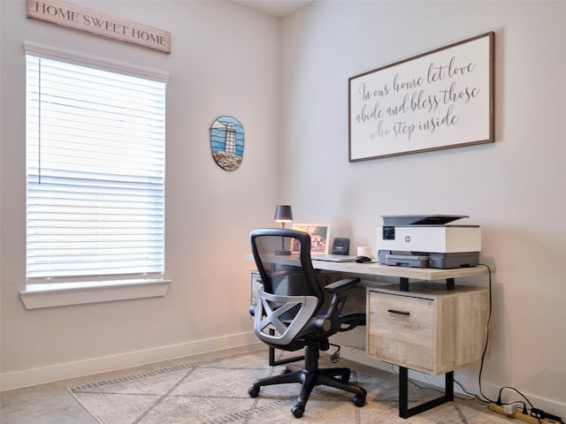 office area with a wealth of natural light