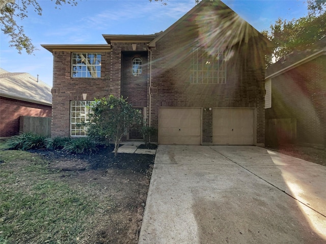 view of front of property featuring a garage