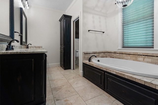 235 Fm 3313, Crockett, TX 75835 - full bath with a bath, crown molding, double vanity, and tile patterned floors