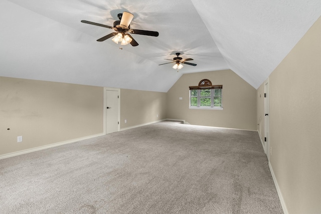 235 Fm 3313, Crockett, TX 75835 - additional living space with vaulted ceiling, carpet floors, and ceiling fan