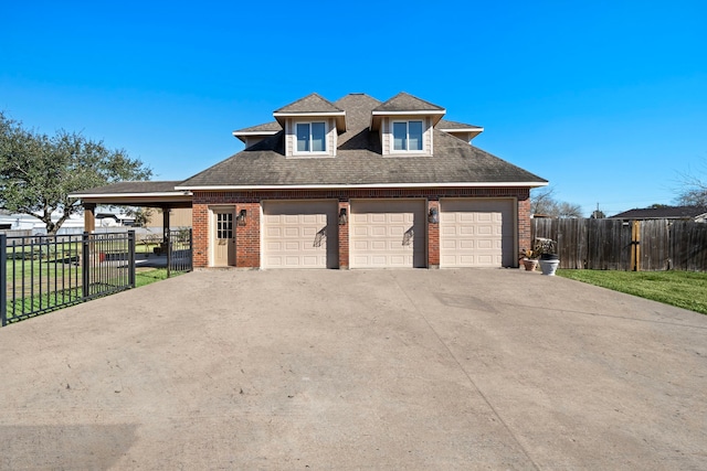 exterior space featuring a garage