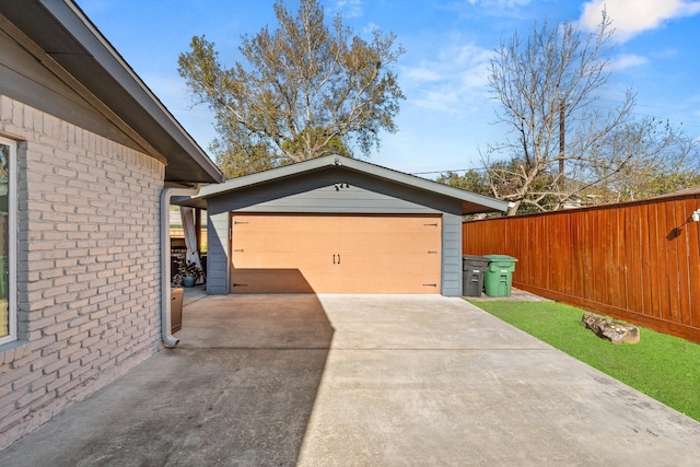 view of garage