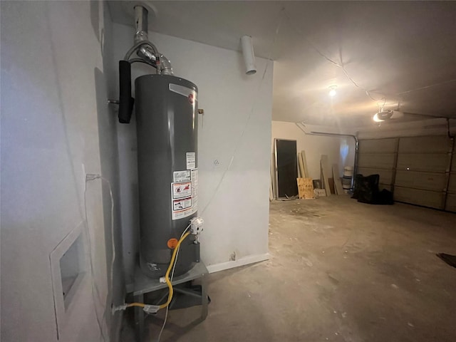 utility room featuring water heater