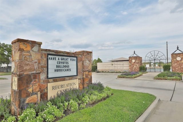 view of community sign