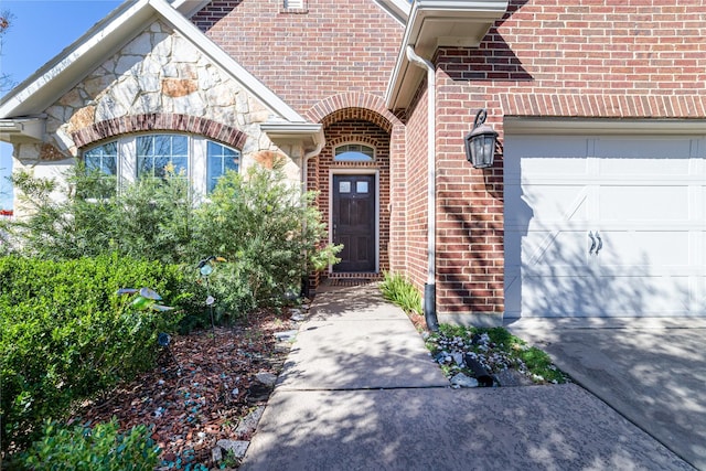 entrance to property with a garage