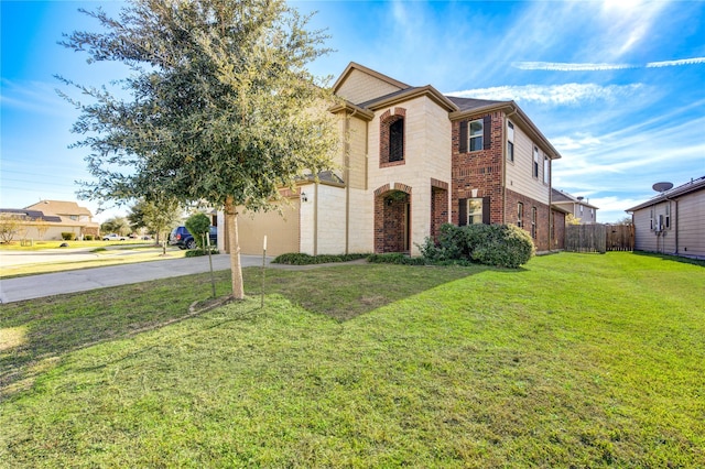 view of front of home with a front yard