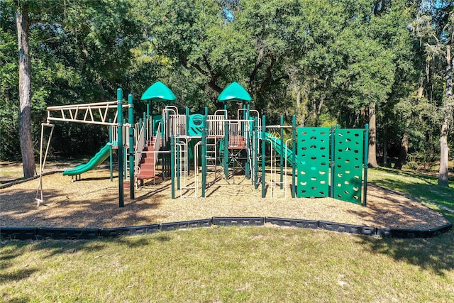 view of play area with a lawn