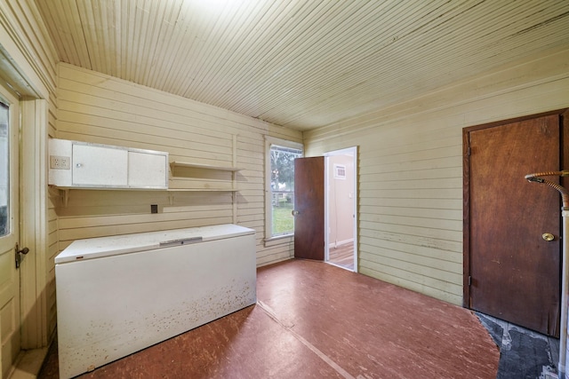 interior space with wood walls