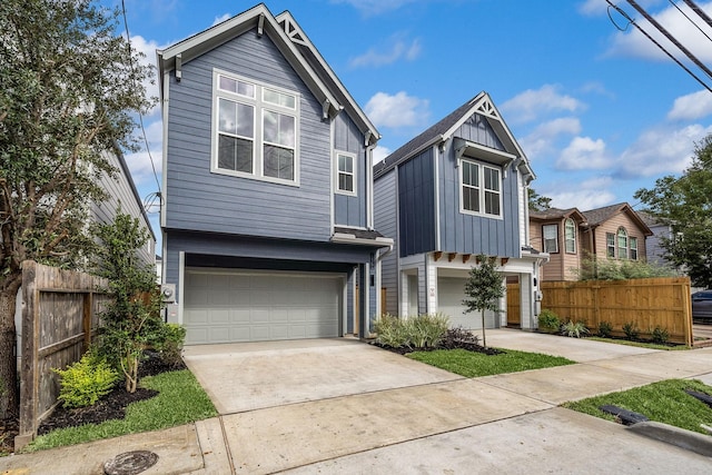 view of front of house with a garage