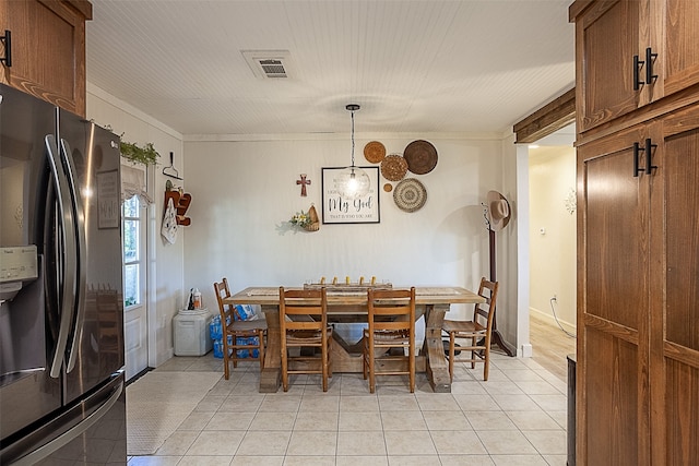 view of tiled dining space