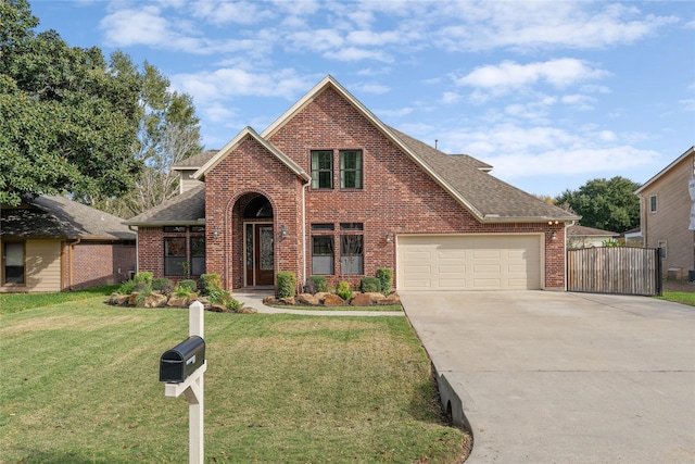 front facade featuring a front lawn