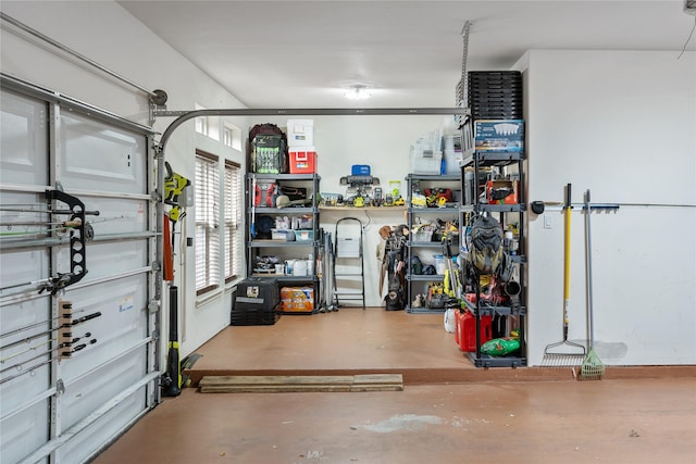 view of garage