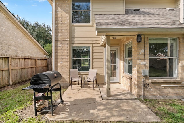 view of patio featuring grilling area