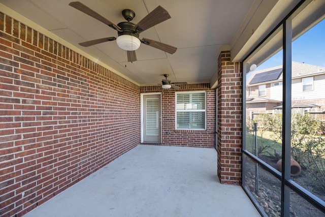 view of patio with ceiling fan