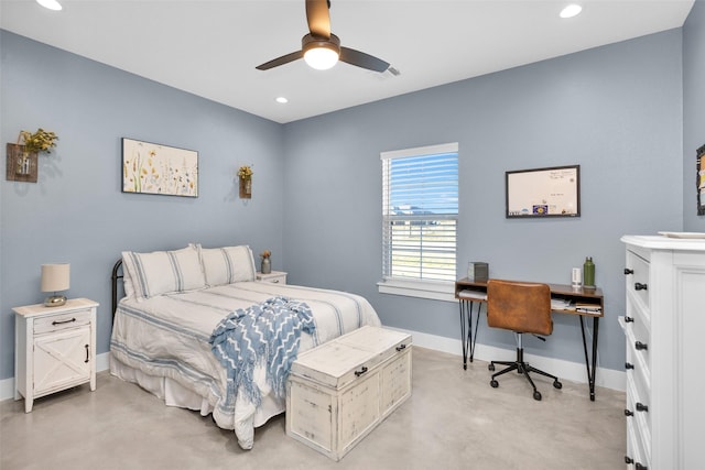 bedroom with ceiling fan