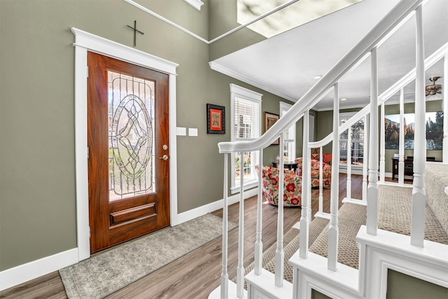 foyer featuring hardwood / wood-style floors