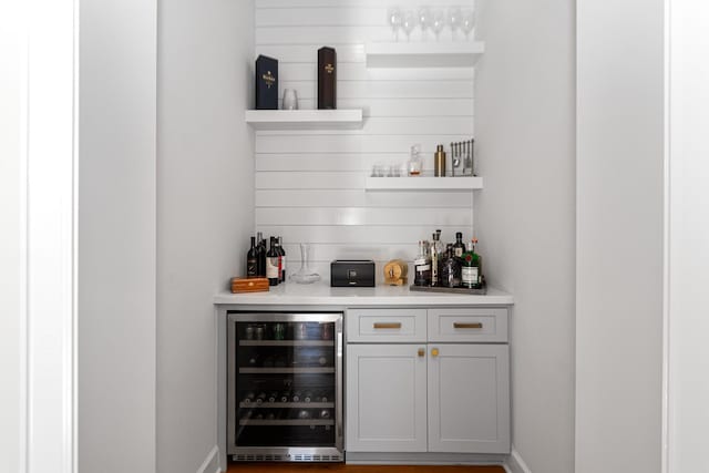 bar with beverage cooler