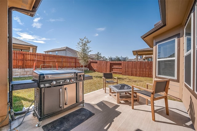 view of patio / terrace with a grill