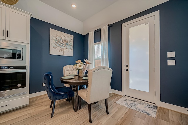 dining area featuring light hardwood / wood-style flooring