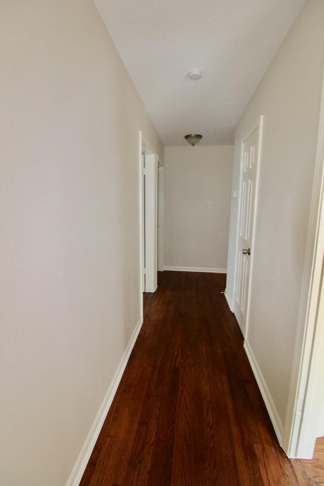 hall featuring dark hardwood / wood-style floors