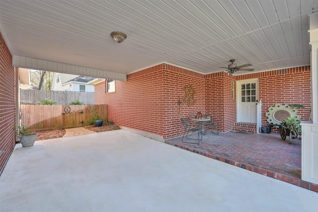 view of patio / terrace featuring ceiling fan