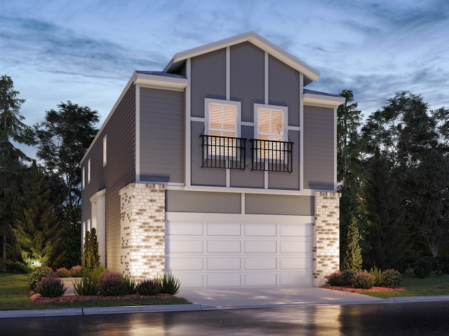 view of front facade featuring a garage