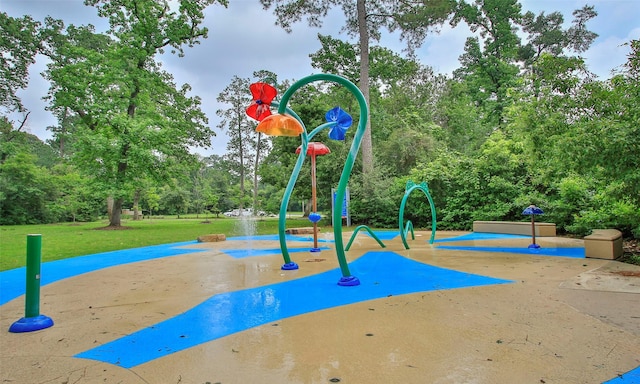 view of play area featuring a yard