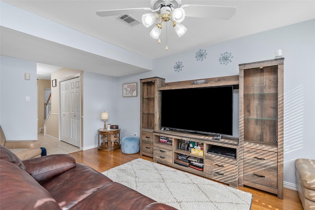 living room featuring light hardwood / wood-style floors