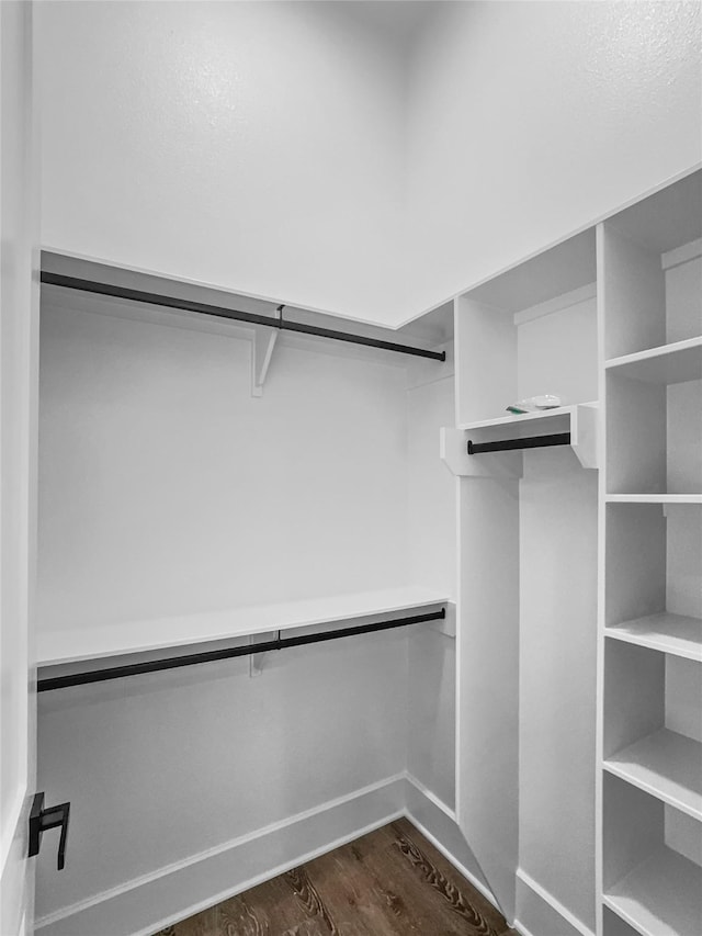 walk in closet featuring dark hardwood / wood-style floors