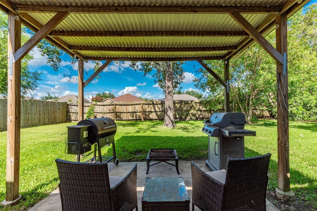 view of patio / terrace with area for grilling