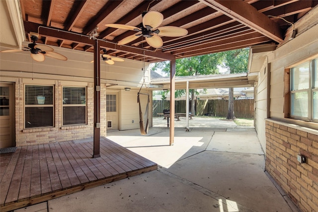 view of patio / terrace with ceiling fan