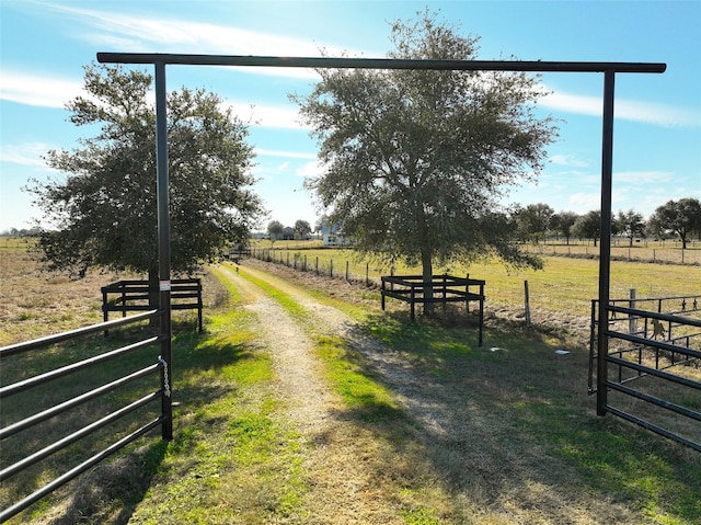 exterior space featuring a rural view