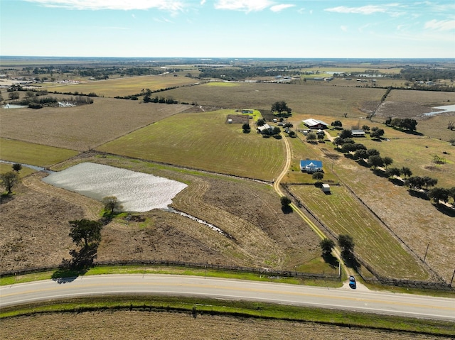 aerial view featuring a rural view