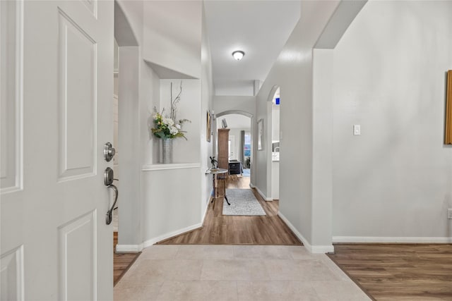 foyer featuring light hardwood / wood-style flooring