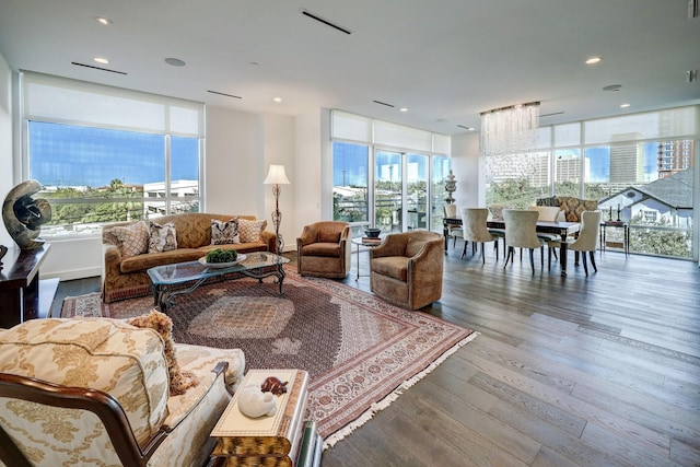 living room featuring hardwood / wood-style floors