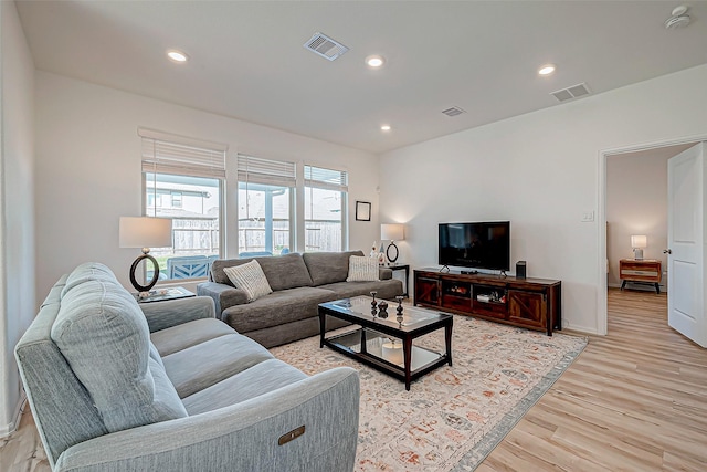 living room featuring light hardwood / wood-style floors